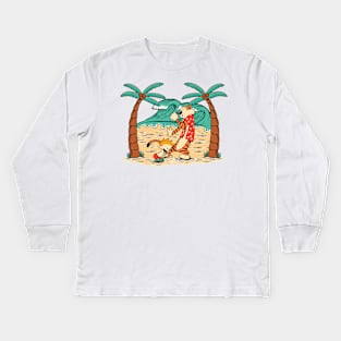 Calvin and Hobbes Singing Kids Long Sleeve T-Shirt